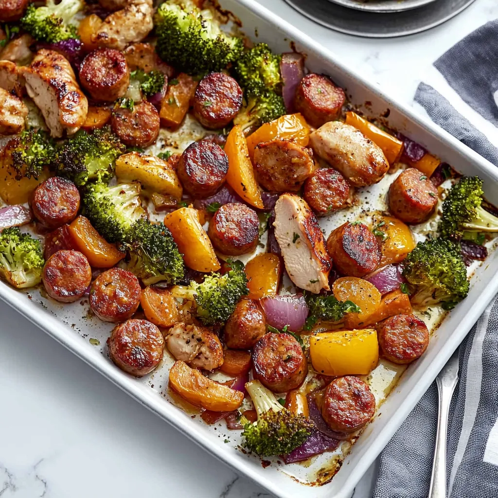 Easy Sheet Pan Chicken Sausage with Vegetables