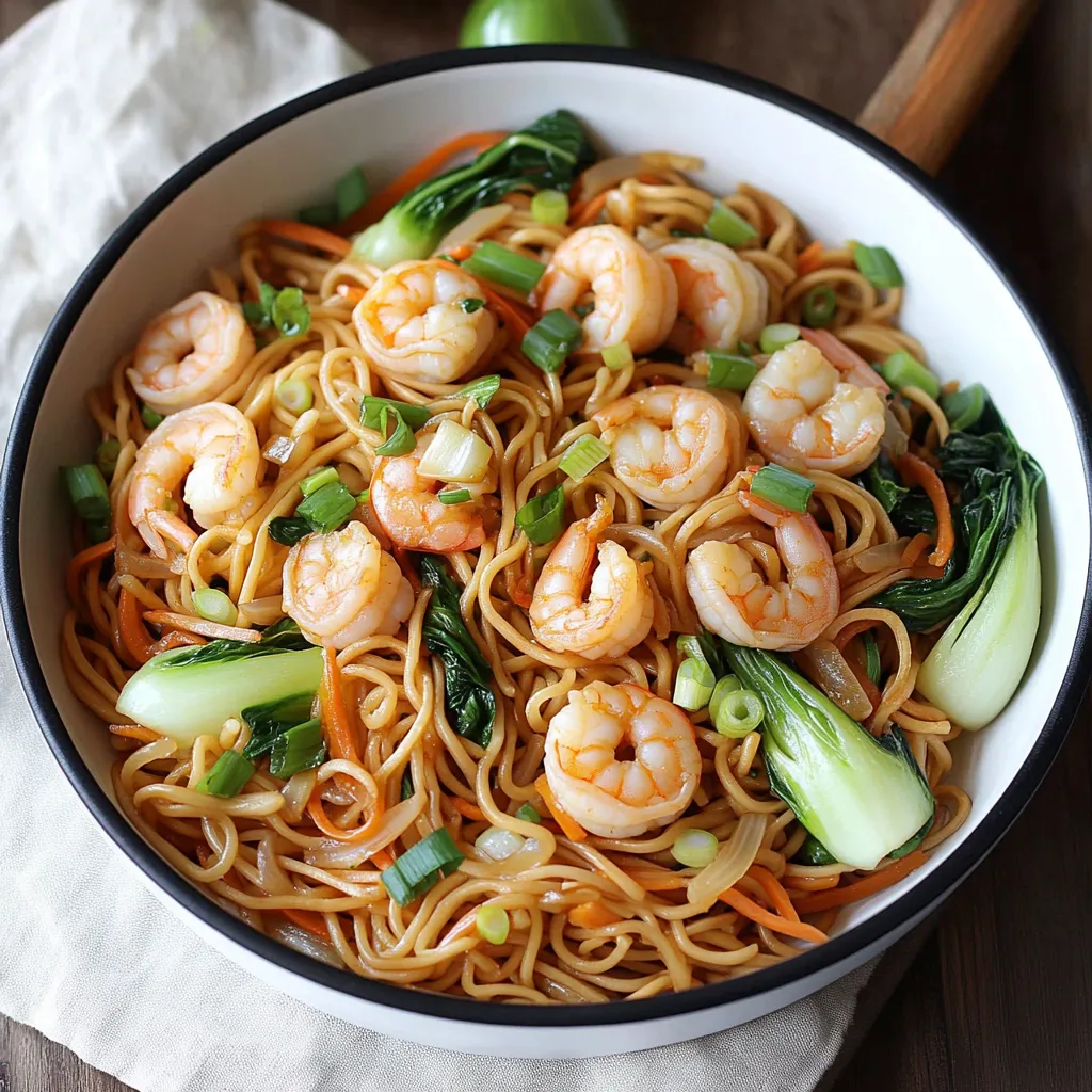 Quick Shrimp Lo Mein with Fresh Vegetables