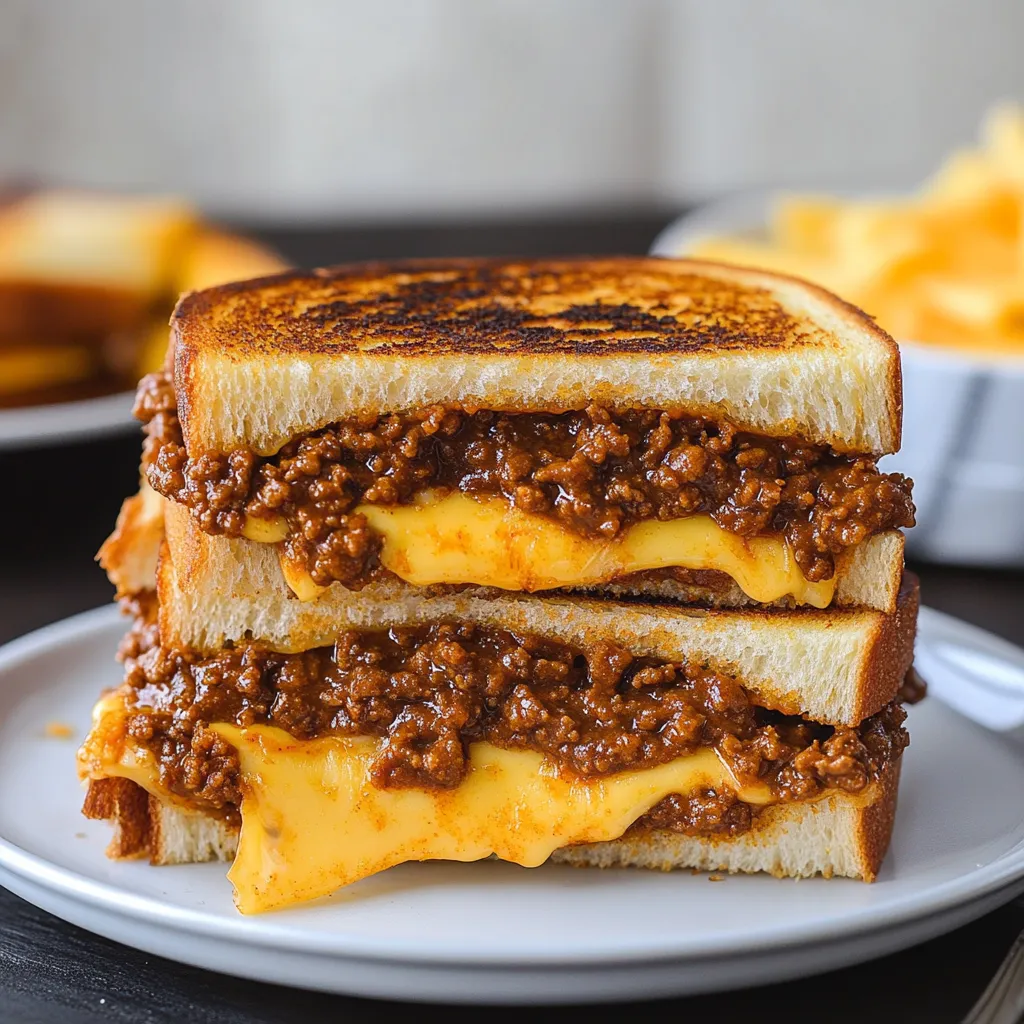 Sloppy Joe Grilled Cheese Sandwich
