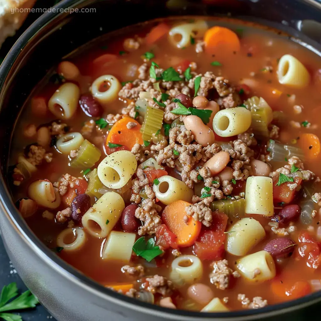 Hearty Slow Cooker Pasta e Fagioli Soup