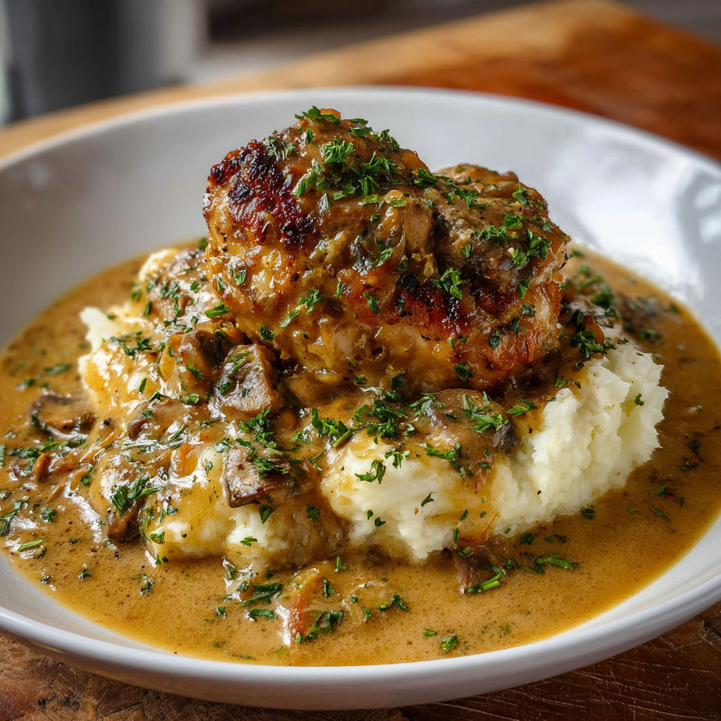 Delicious Smothered Chicken Thighs with Creamy Gravy