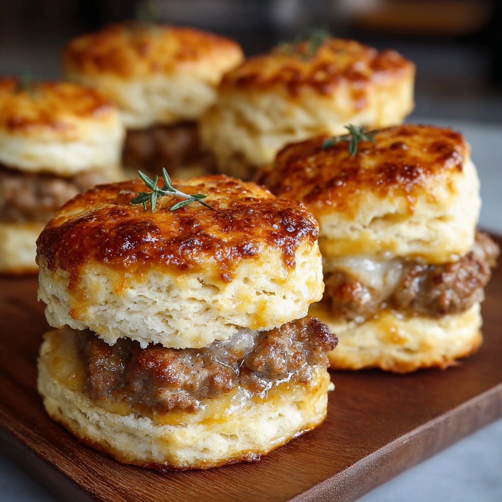 Southern Sausage Biscuits with Buttermilk and Honey