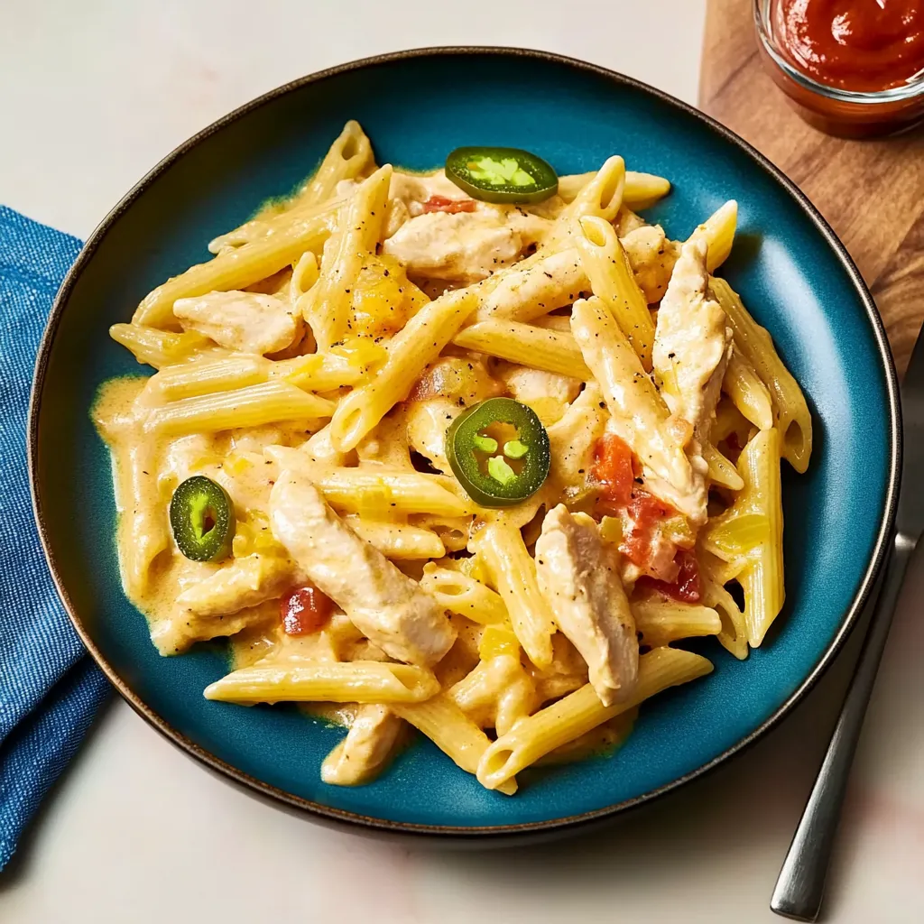 Rattlesnake Pasta: Creamy Spicy Chicken Penne with Jalapeños