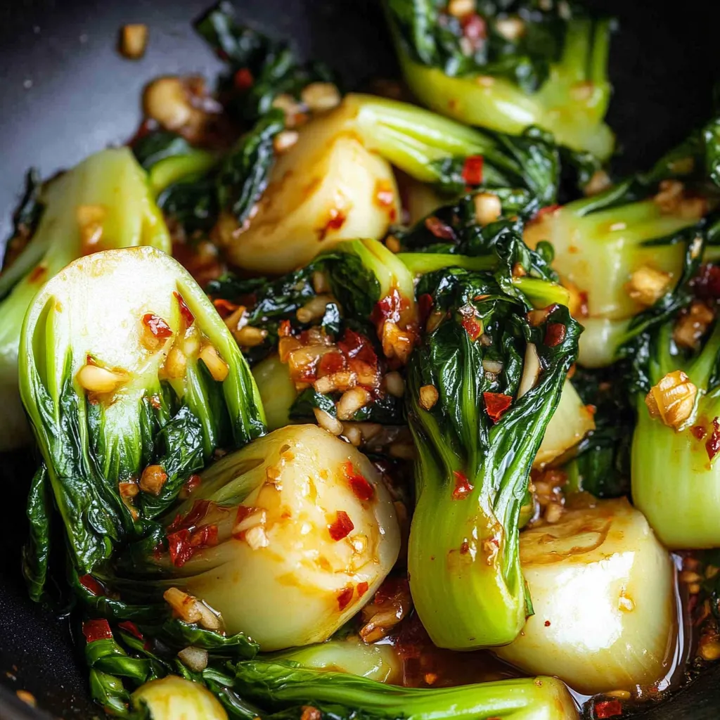Quick Spicy Garlic Bok Choy