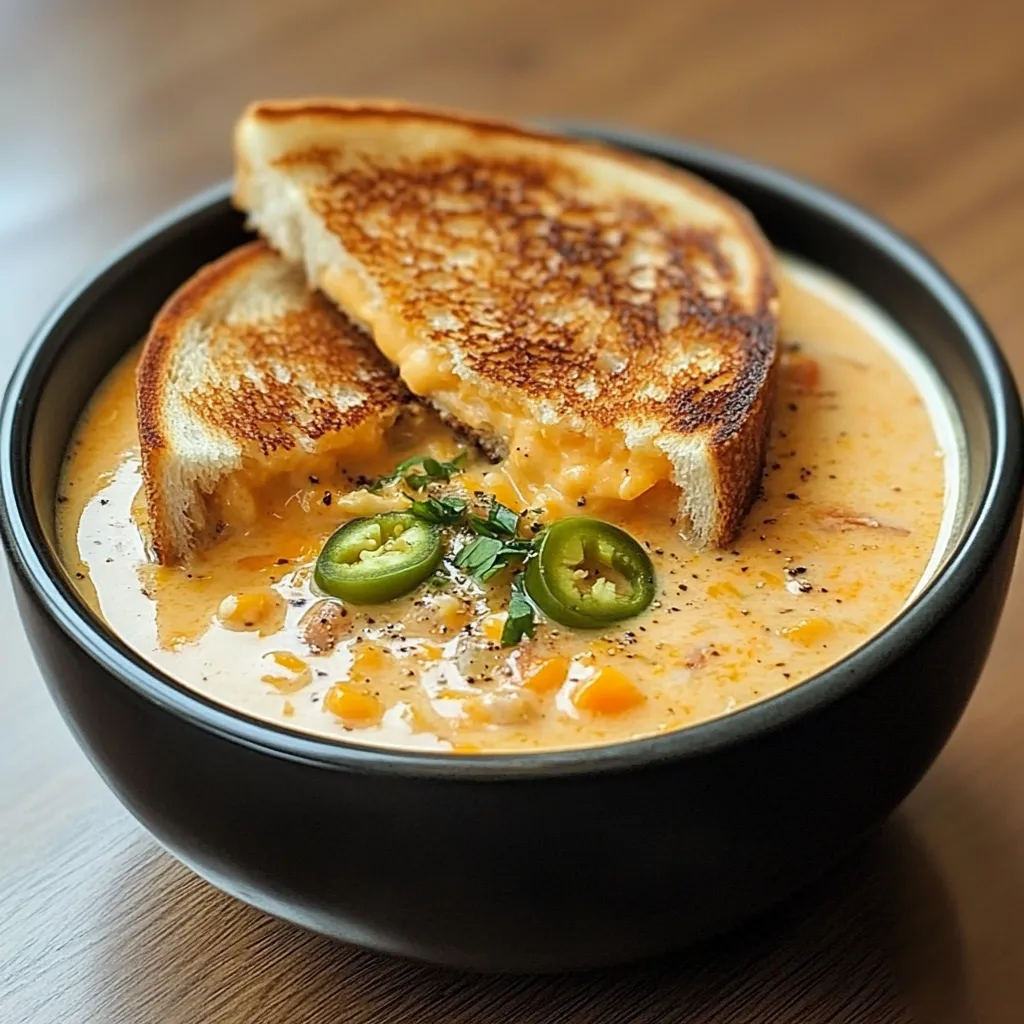 Creamy Spicy Jalapeño Soup with Cheese Dippers