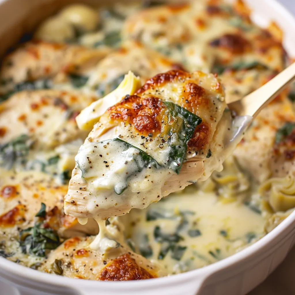 Easy Spinach Artichoke Chicken Bake
