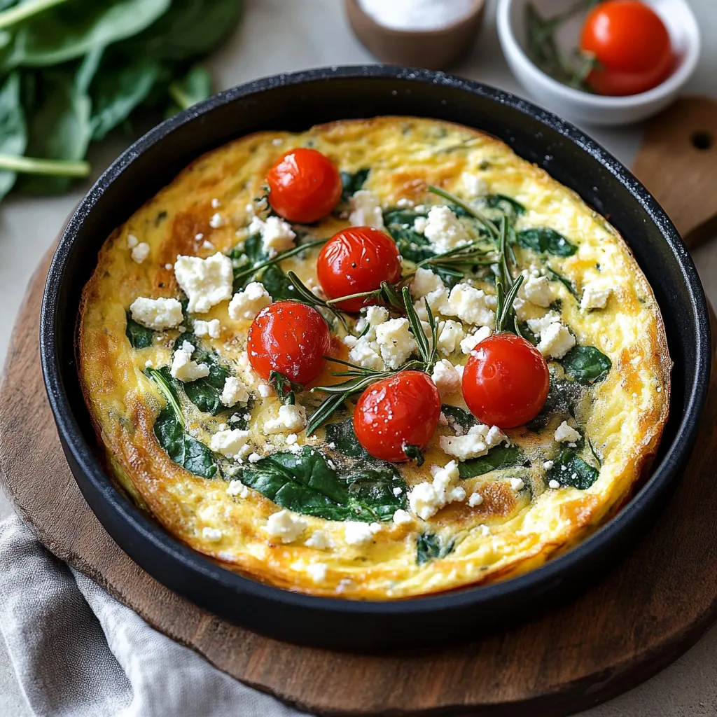 Easy Spinach Feta Frittata