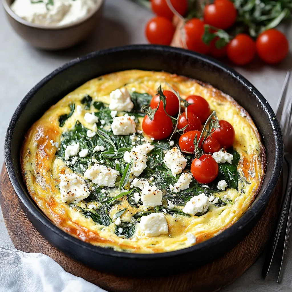 Easy Spinach Feta Frittata