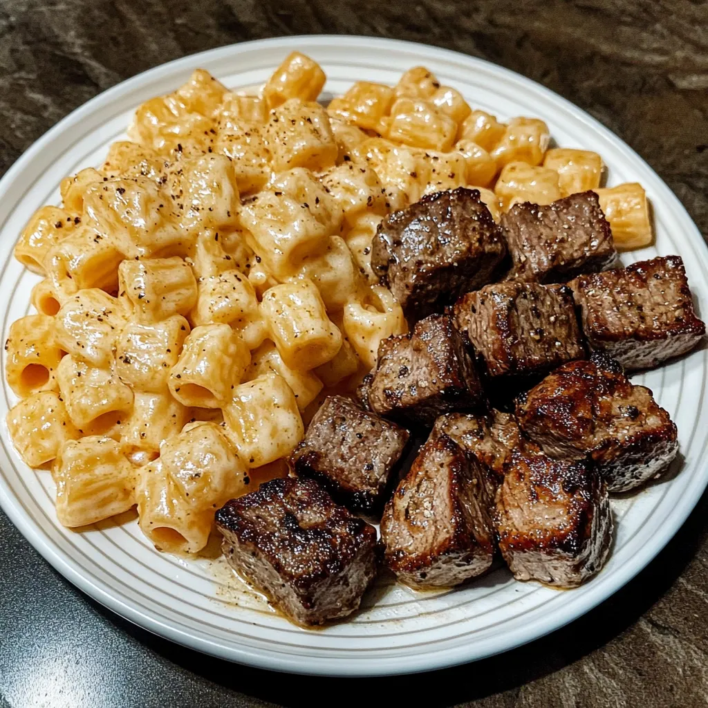 Bold Cajun Steak with Cheesy Rigatoni and Parmesan Sauce