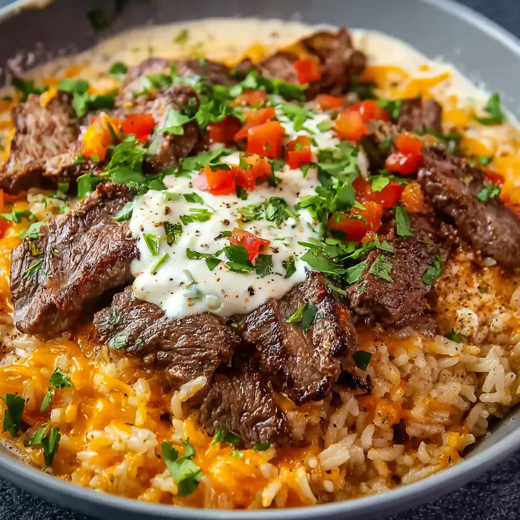 Savory Steak Queso Rice Bowl Packed With Flavor