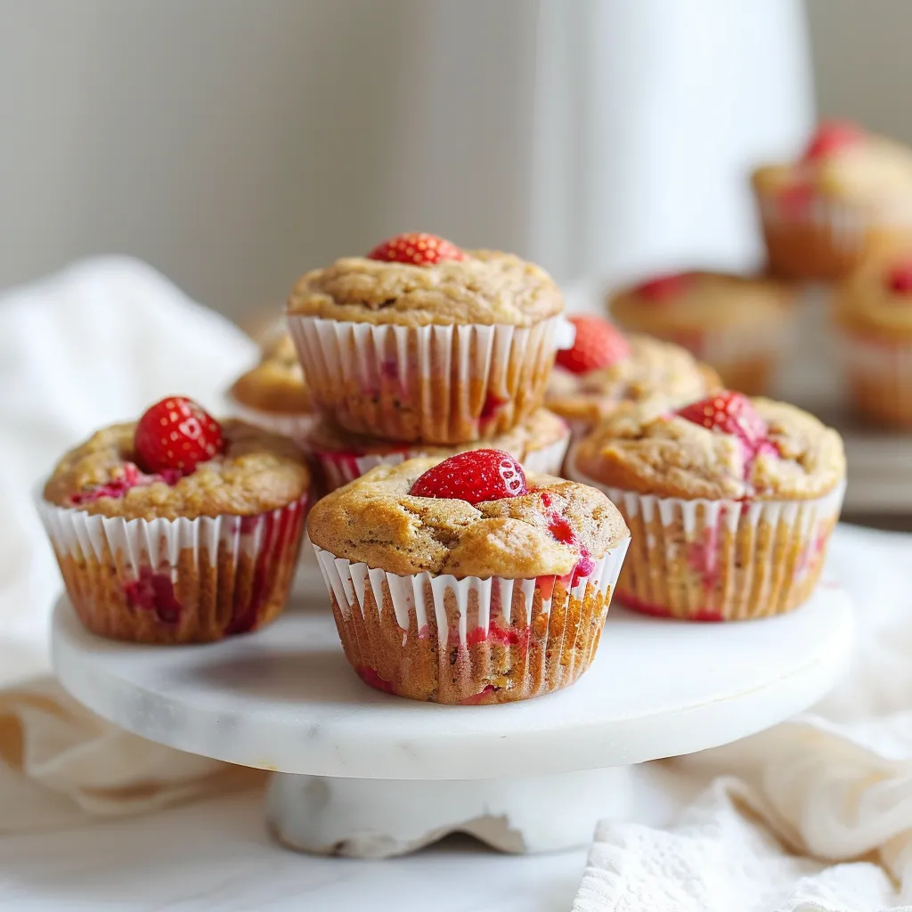 Healthy Strawberry Banana Yogurt Muffins