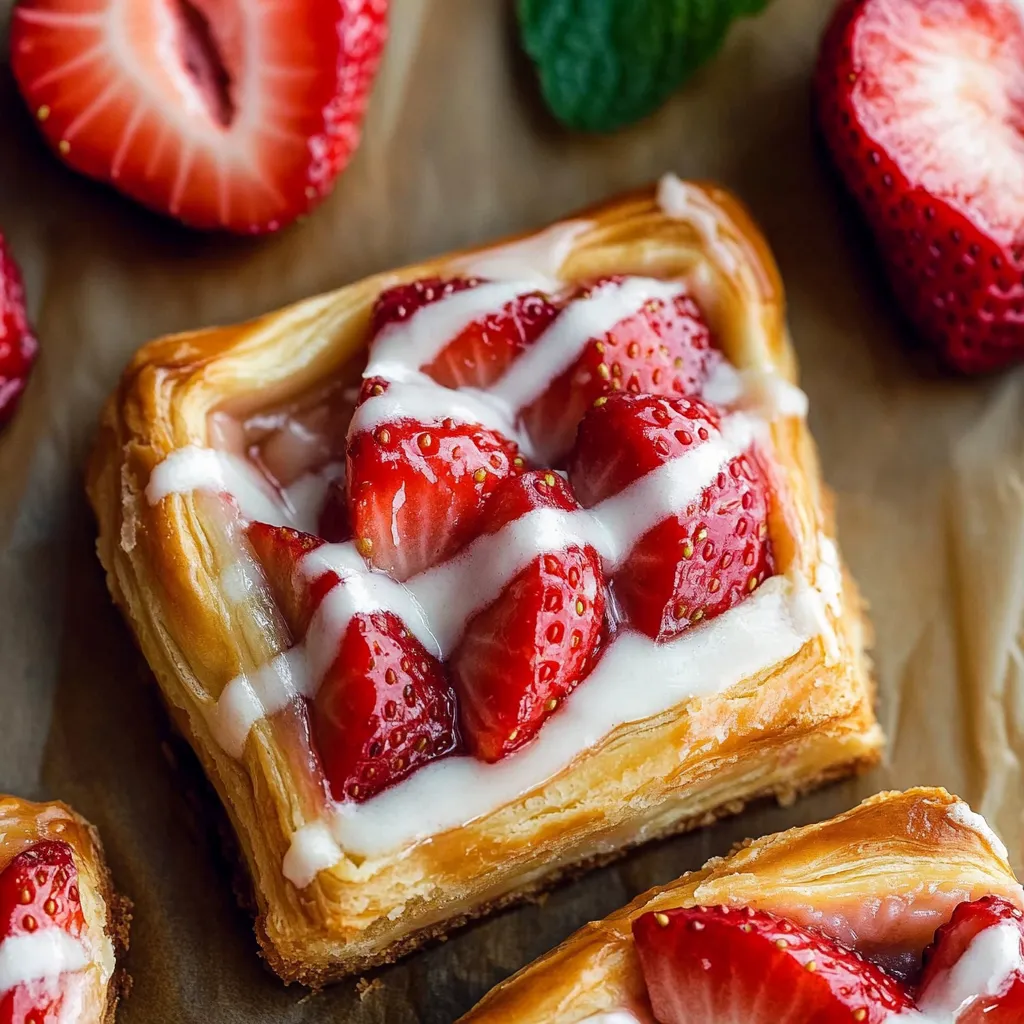 Easy Strawberry Danish with Lemon Icing