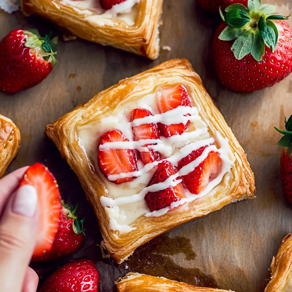 Easy Strawberry Danish with Lemon Icing