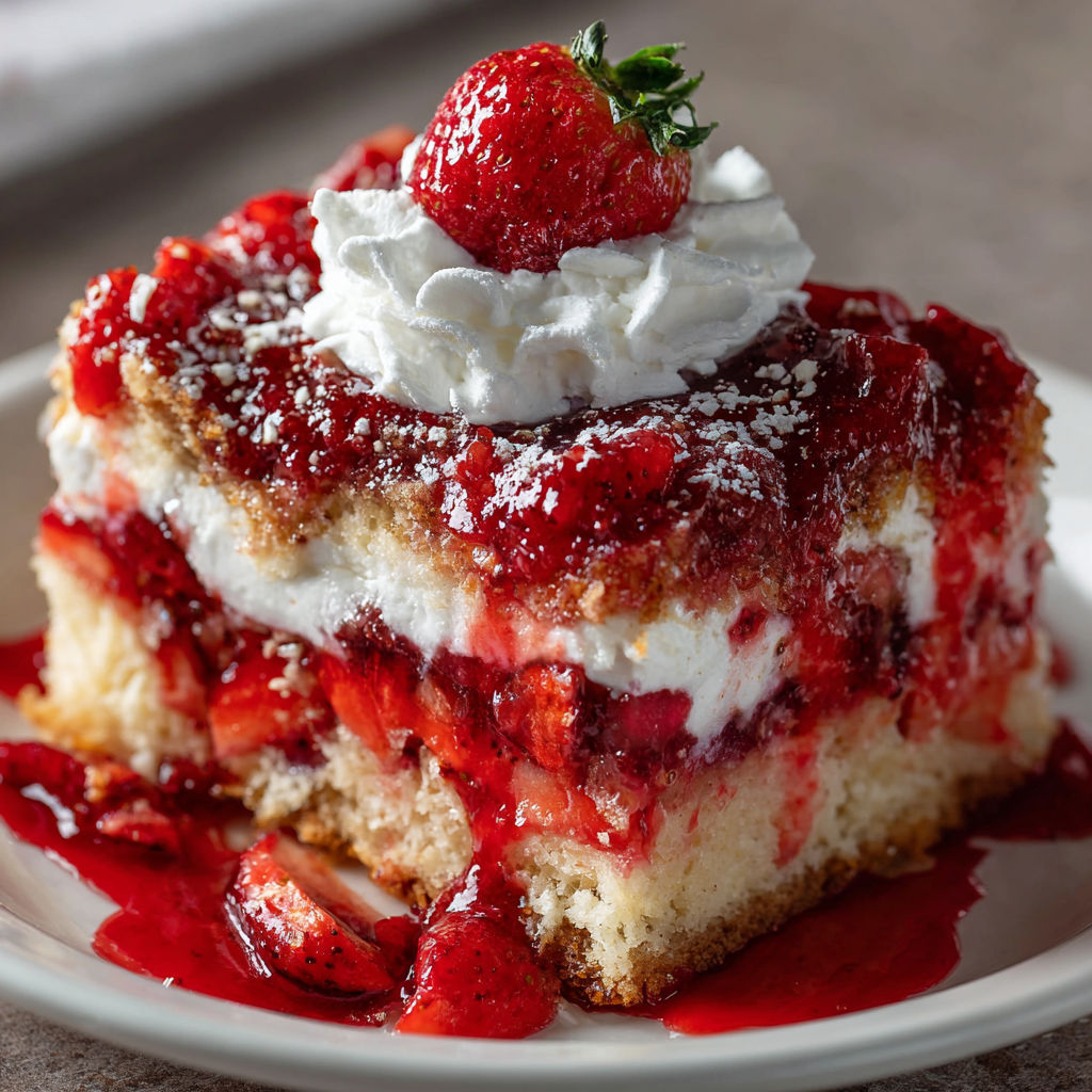 Strawberry Earthquake Cake Delight