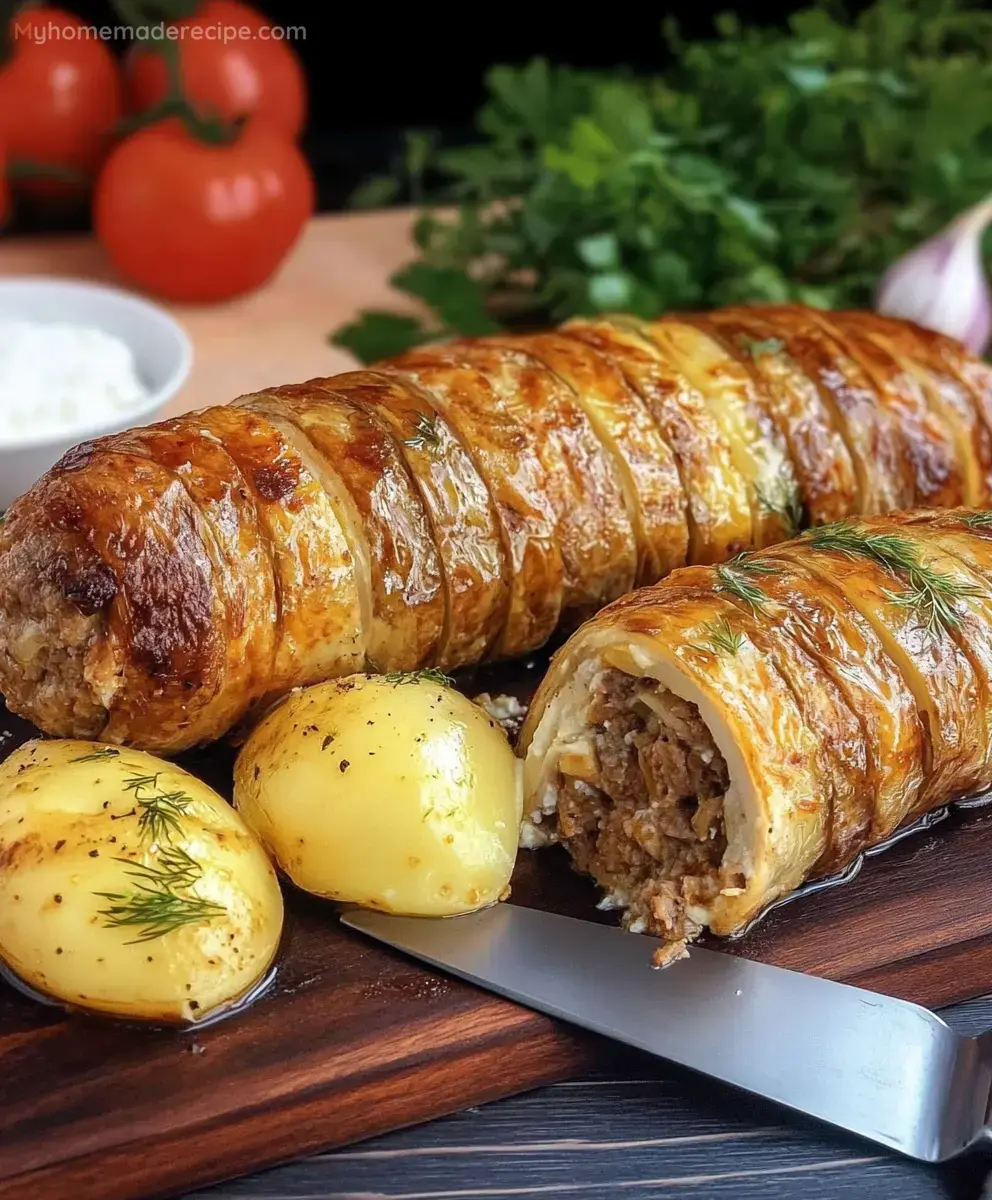 Savory Stuffed Meat and Chicken Roll
