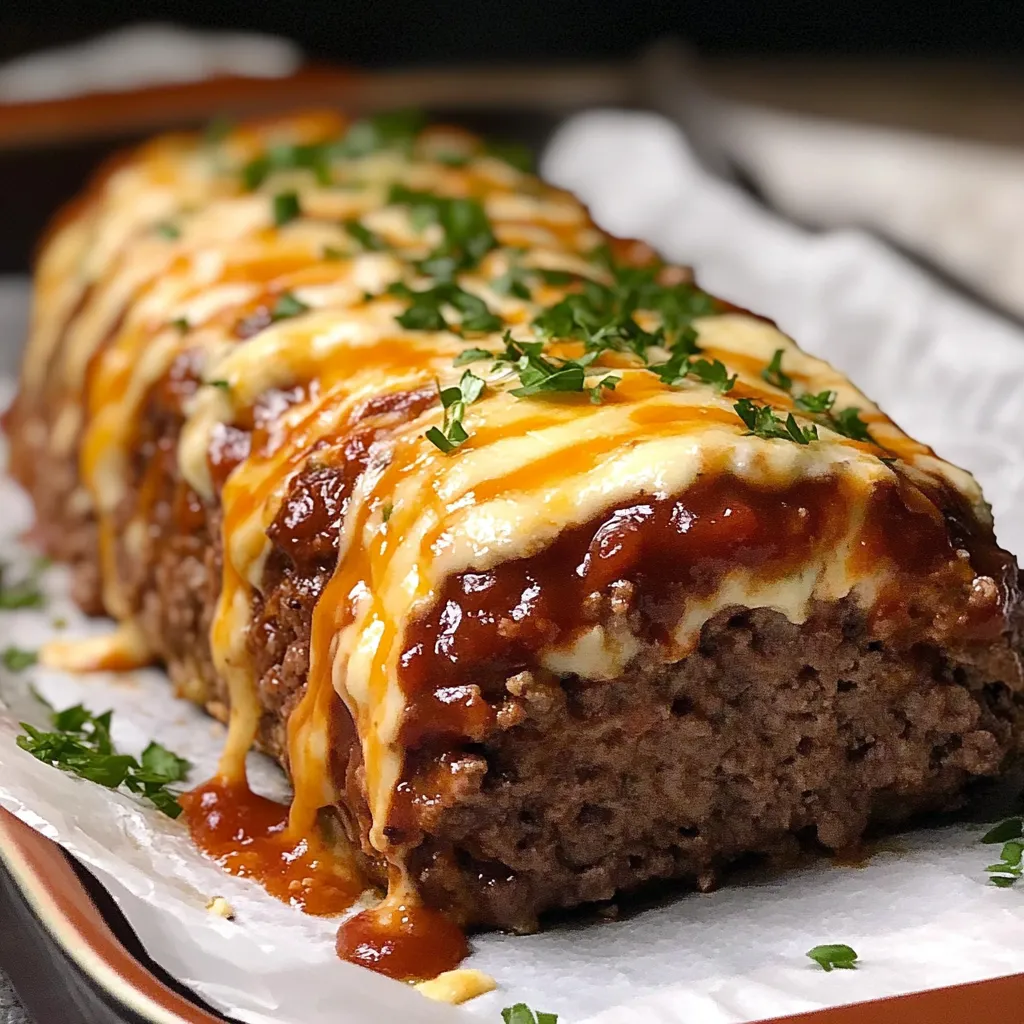 Stuffed Meatloaf Loaded with Mozzarella Cheese