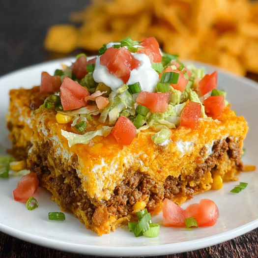 Taco Doritos Casserole with Ground Beef, Cheese, and Corn