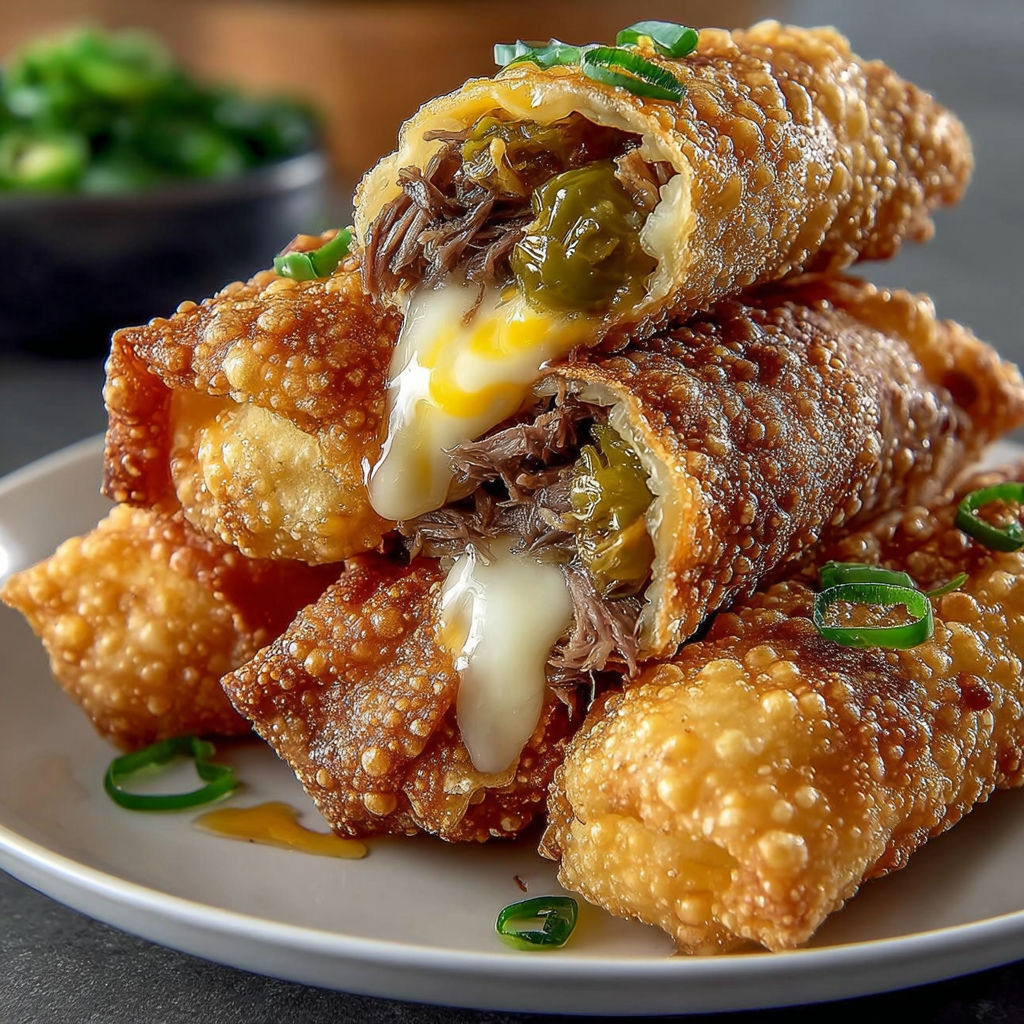 Texas Twinkies Egg Rolls with Smoked Brisket and Spicy Honey