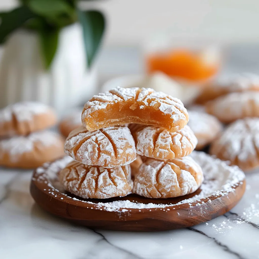Soft Thai Tea Mochi Crinkle Cookies