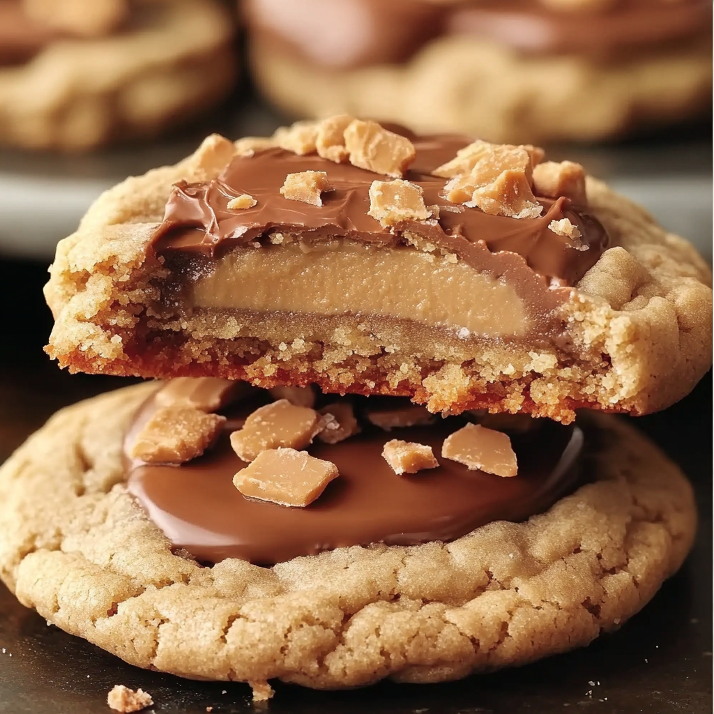 Triple Peanut Butter Cookies with Reese’s Pieces