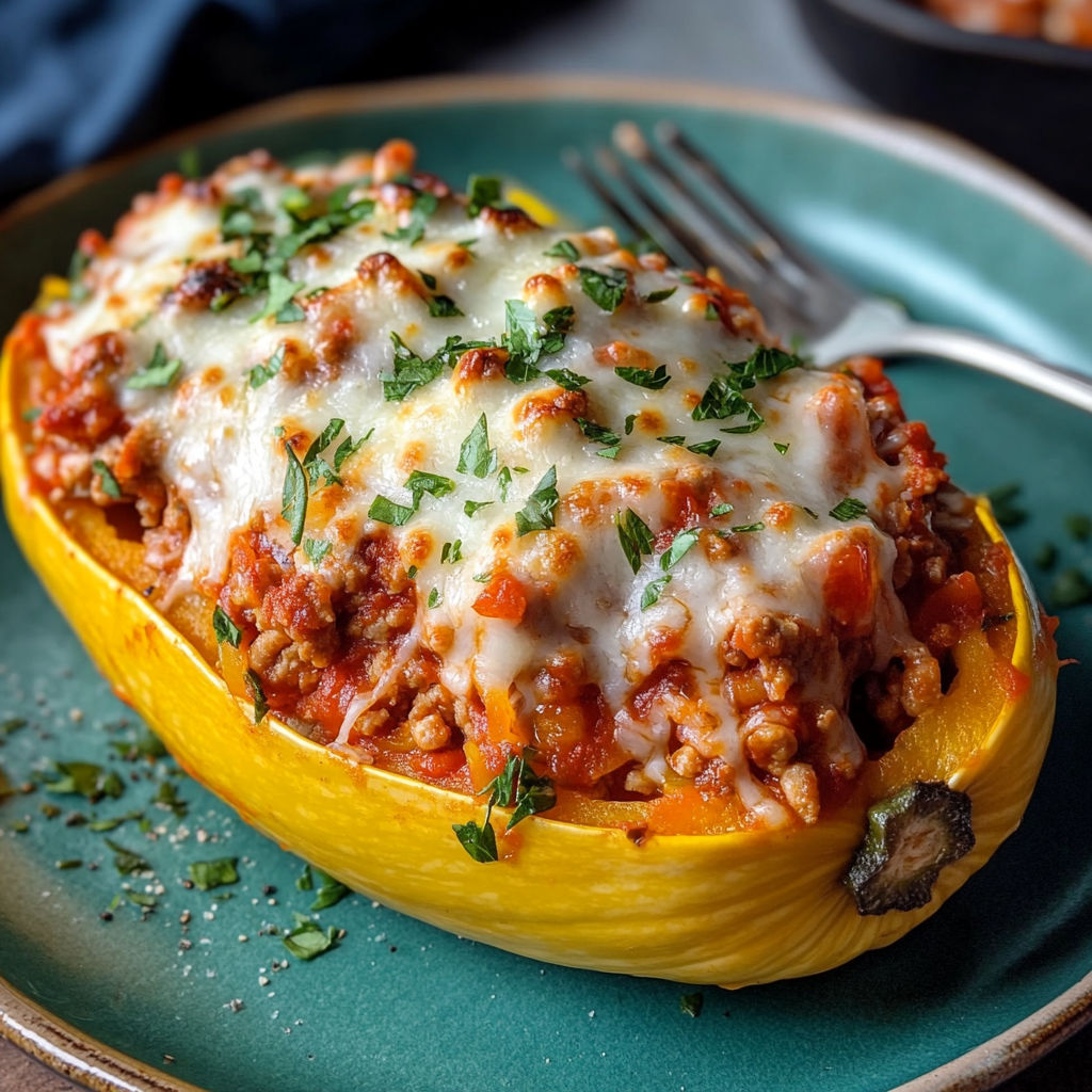 Turkey Marinara with Spaghetti Squash and Mozzarella