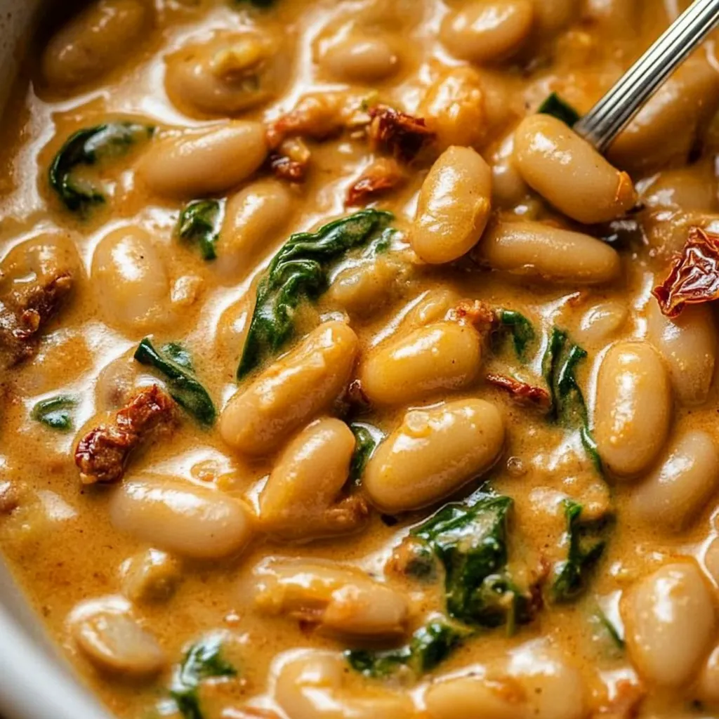 Easy Tuscan Butter Beans Recipe with Spinach