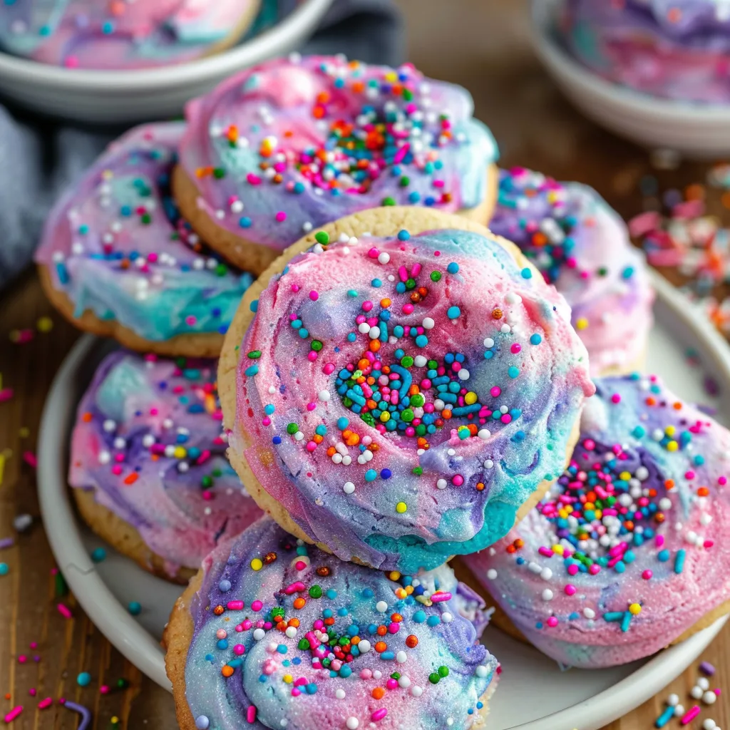 Soft and Colorful Unicorn Cookies with Rainbow Sprinkles