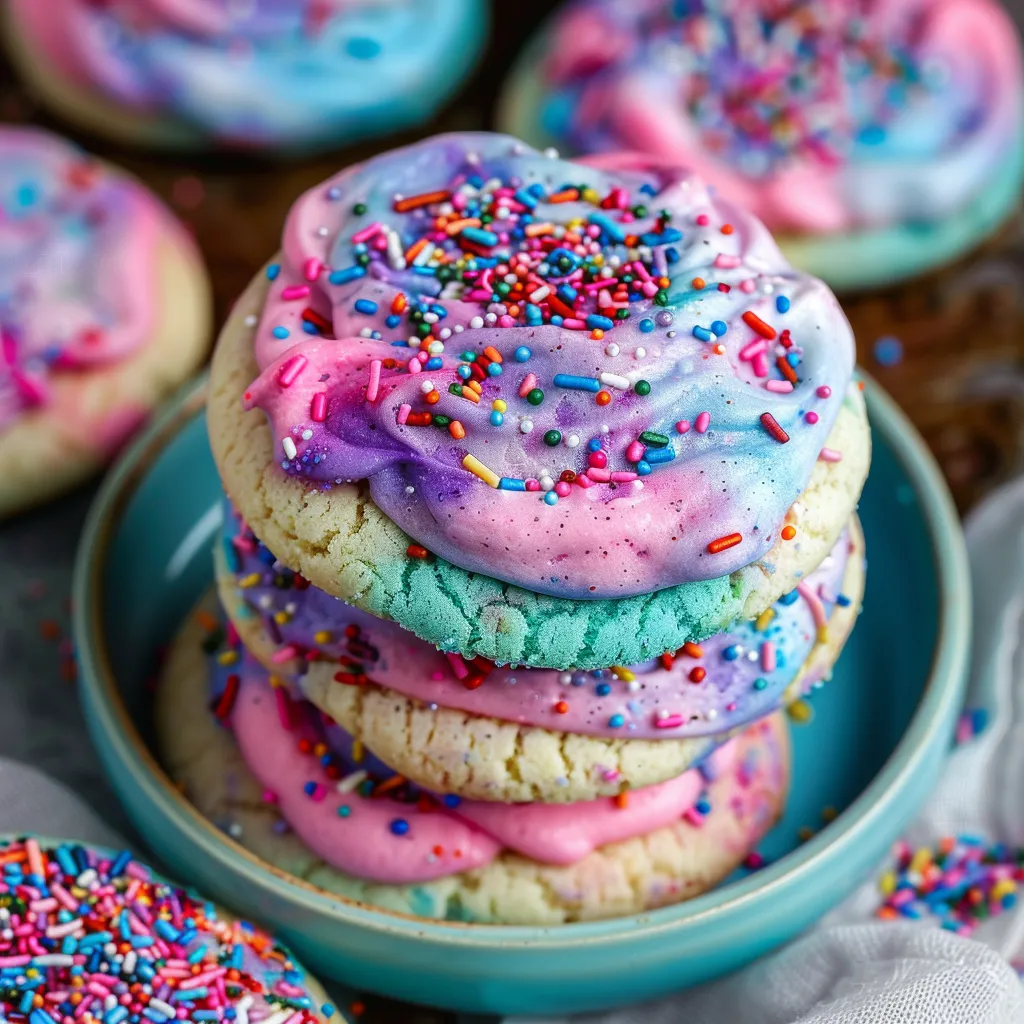 Soft and Colorful Unicorn Cookies with Rainbow Sprinkles