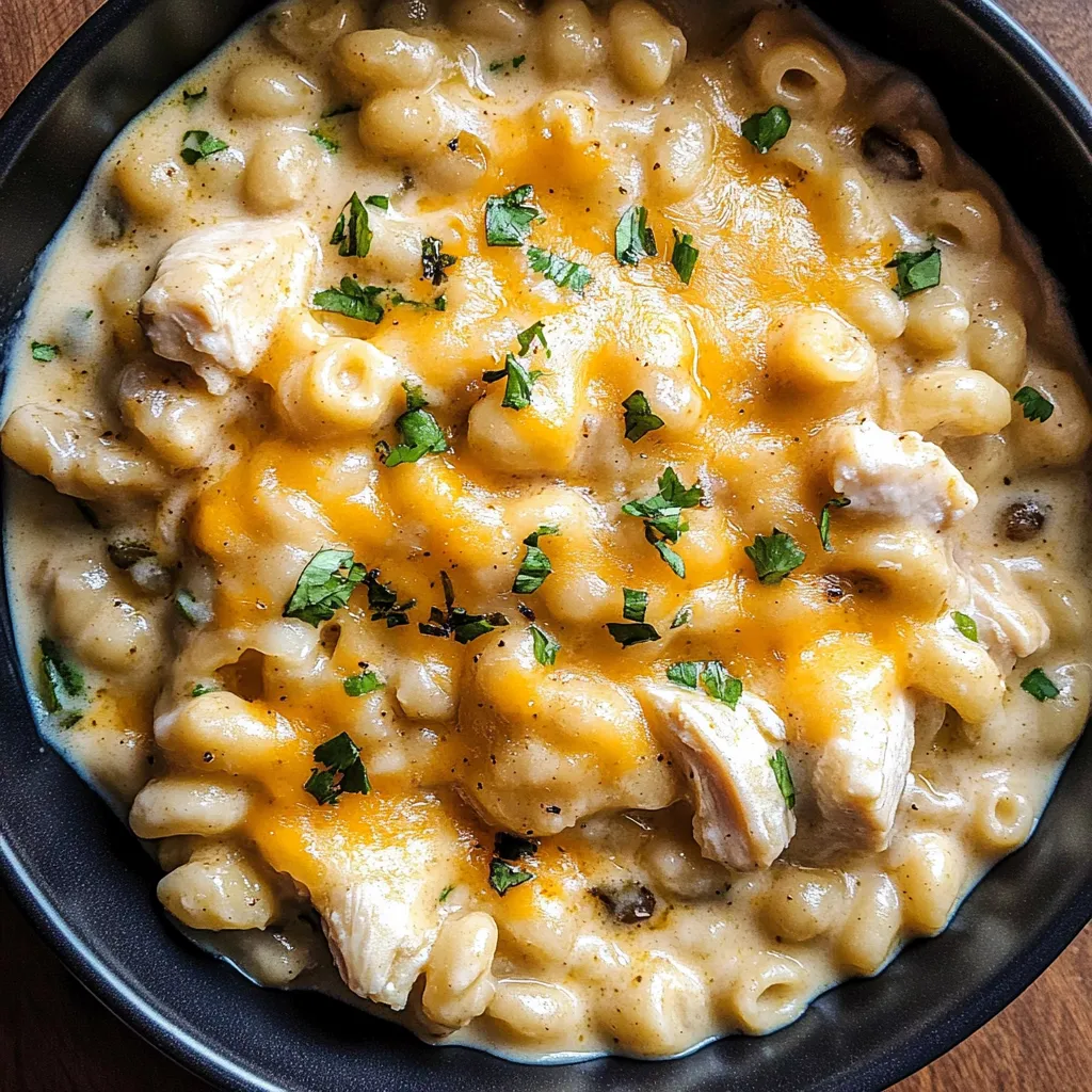 One Pot White Chicken Chili Mac and Cheese