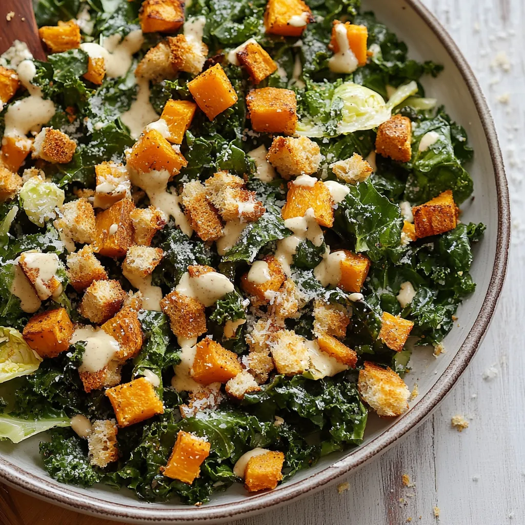 Winter Caesar Salad with Dijon Breadcrumbs