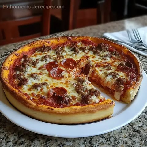 Homemade Chicago Style Deep Dish Pizza