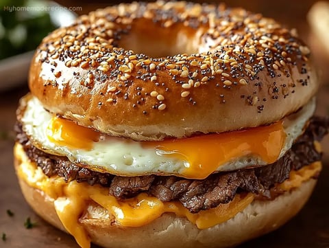 Steak Egg Cheese Bagel