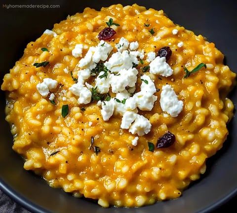 Pumpkin Risotto with Goat Cheese