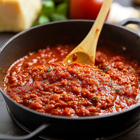 Rich and flavorful homemade spaghetti sauce, simple to make with fresh ingredients.