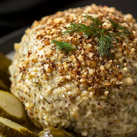 Tangy dill pickle cheese ball, the ultimate appetizer for pickle lovers.