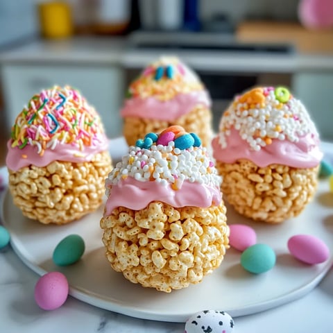 Cute and Colorful Easter Egg Rice Krispies Treats