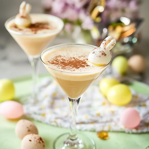 Two martini glasses with whipped cream and chocolate sprinkles.