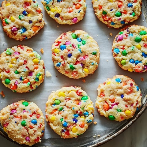 A tray of cookies with different colored sprinkles.