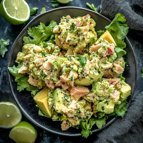 A bowl of food with limes and avocado.