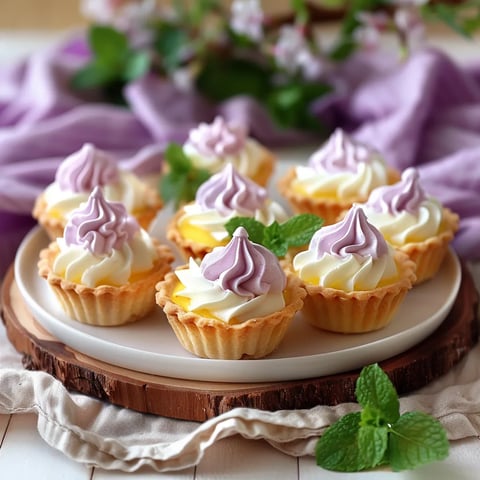 A plate of cupcakes with purple frosting.