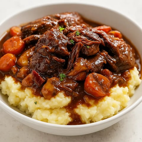 A bowl of food with meat and vegetables.