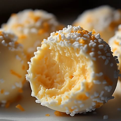 A plate of white and yellow balls.