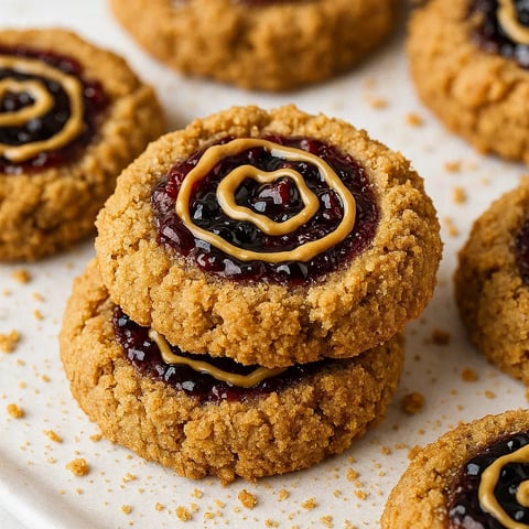A plate of cookies with a blueberry in the center.