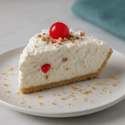 A slice of pie with cherries on top.