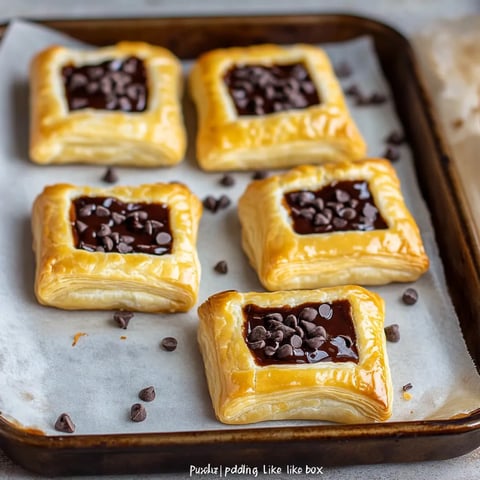 A pan of chocolate covered pastries.