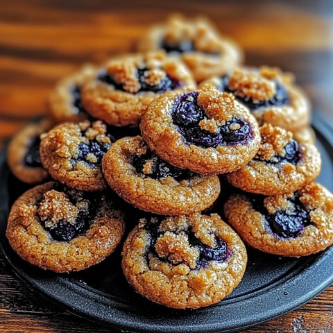 A stack of blueberry cookies on a plate.