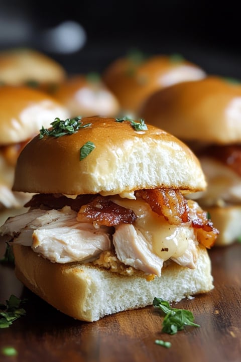 Chicken Bacon Ranch Sliders.