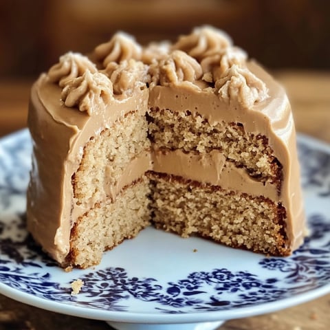 A slice of peanut butter cake on a plate.