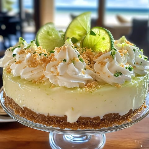 A slice of cheesecake with a lime wedge on top.