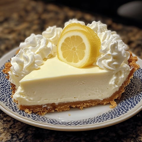 A slice of a no-bake cream cheese lemonade pie.